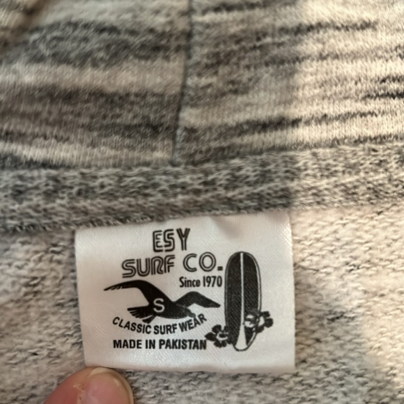 Grey zip up hoodie, gently used. Size small - Picture 2 of 3